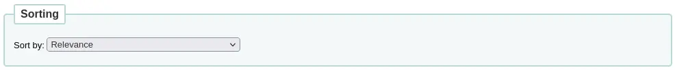 Sort by section of the advanced search form in the staff interface