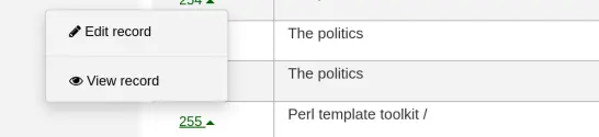 Options for which page to visit appear in a pop-up menu when clicking on an automatically generated link.