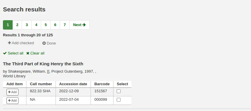 Search results for adding items to a label batch