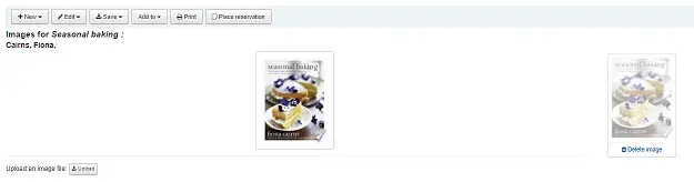 Deleting a cover image for an item