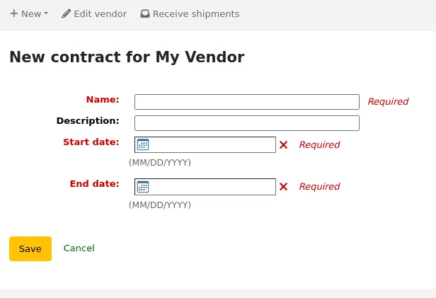 New contract form
