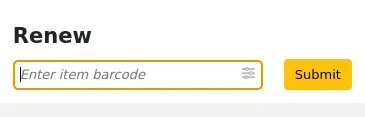 Text field to renew checked out items