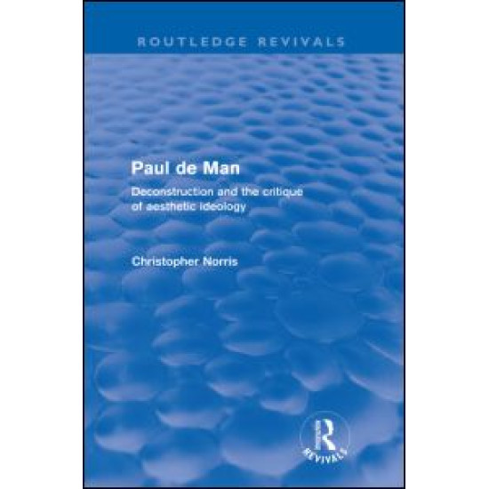 Paul de Man (Routledge Revivals)